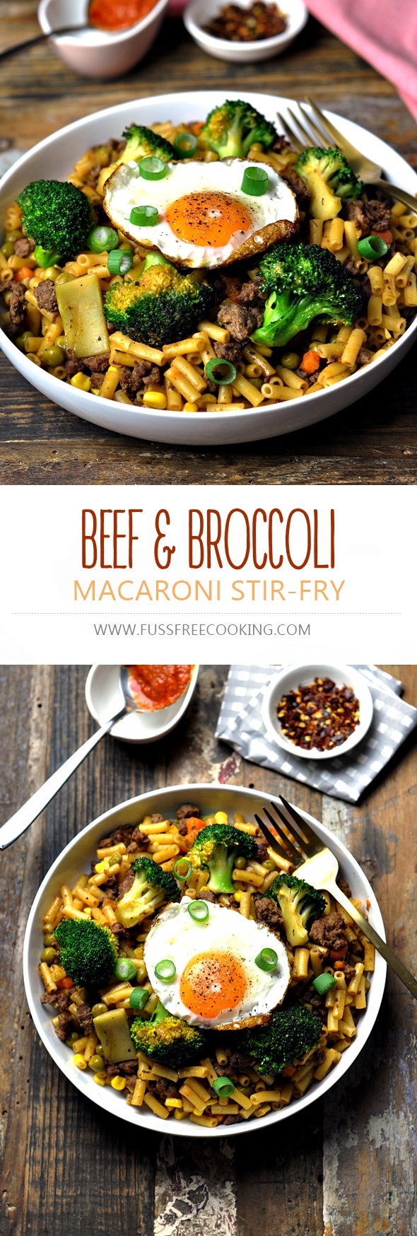 Beef & Broccoli Stirfry Macaroni "Chow Mac" | www.fussfreecooking.com