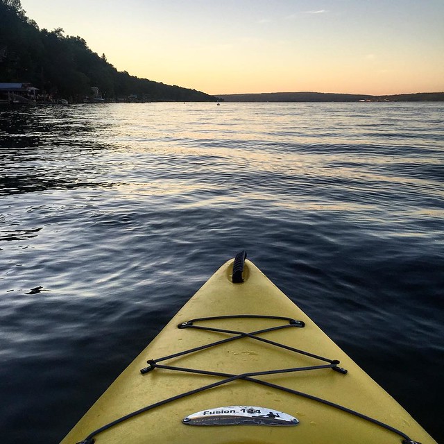 Kayaking at Sunset on Lake Cayuga