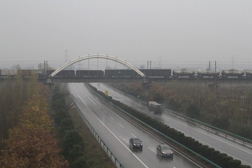 Freight train heads out of Xian