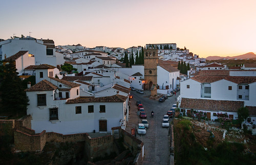 ronda andalucía spain es 2015 architecture bell church color fountain garden light road roof tower town wall