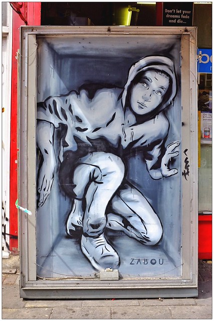 Graffiti (Zabou), East London, England.