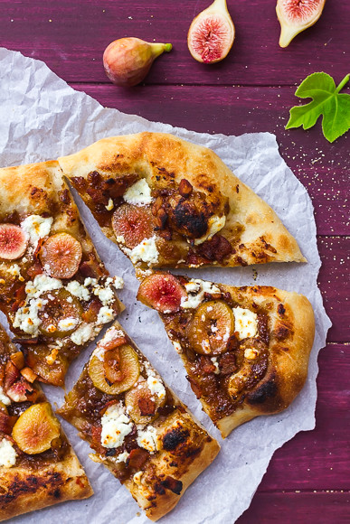 Fresh Fig, Bacon Jam, and Goat Cheese Pizza
