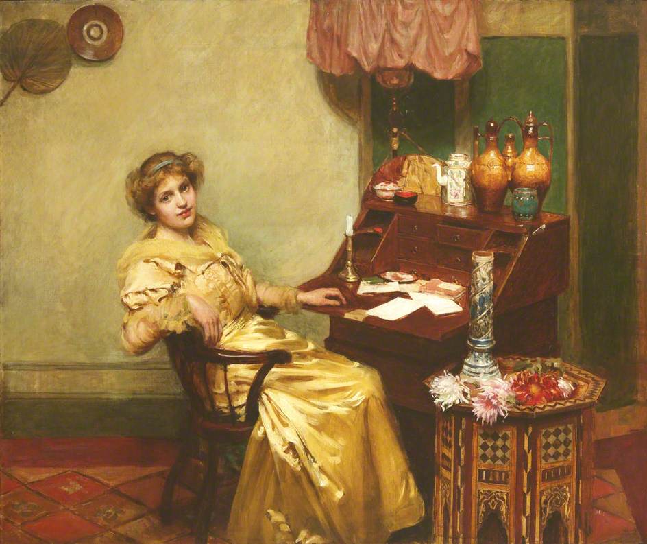 Girl at a Bureau by William Merritt Chase