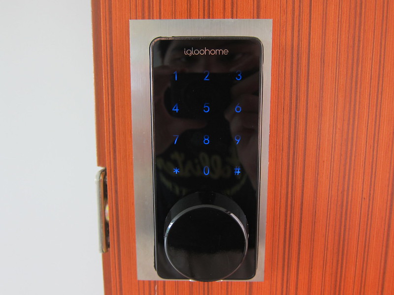 Igloohome Smart Deadbolt Lock 02 - On Door - Front - Lighted