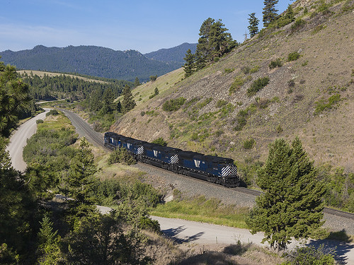 railroad forest train montana pass rail grade national link helena mrl birdseye helper 4312 mullan sd70ace