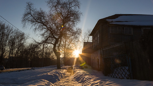 sunrise winter street twilight frost city penza penzaregion evening villiage russia town penzenskayaoblast ru
