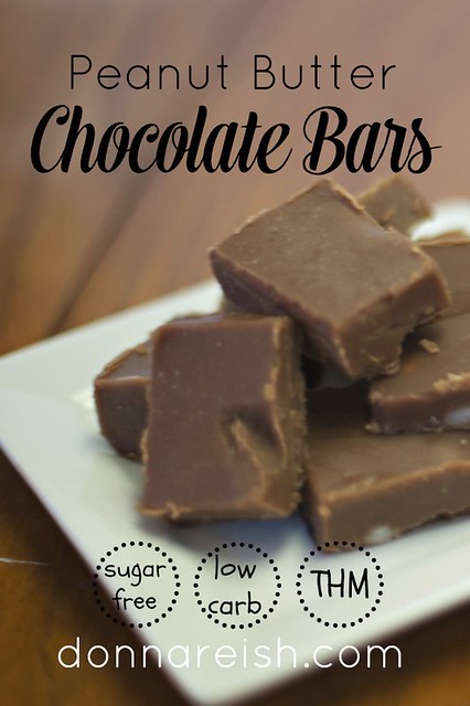 Sugar-Free Peanut Butter Chocolate Bars (THM S, Low Carb)2