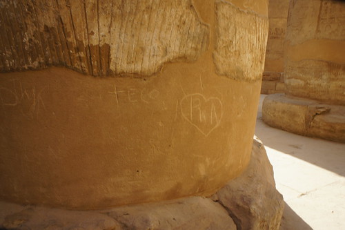 R&A love each other sign left at Karnak