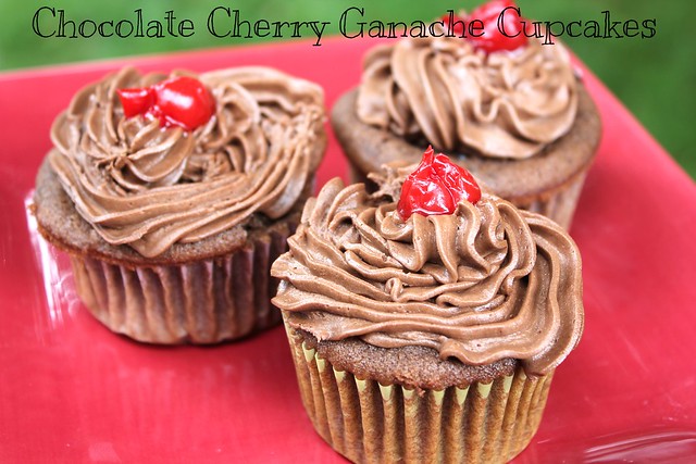 Chocolate Cherry Ganache Cupcakes