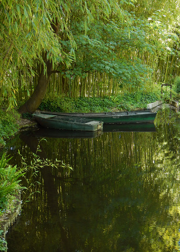 Boats in the Pond in Monet's Garden in Giverny, France