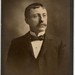Handsome Man Mustache Bow Tie Stiff Collar Pittston PA Antique Cabinet Photo