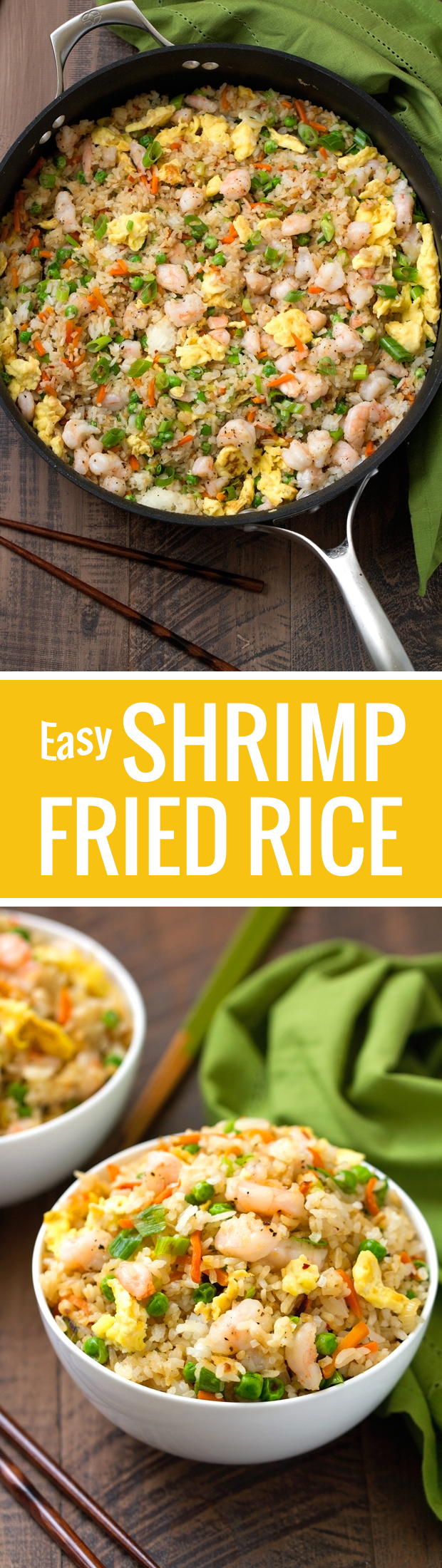 Easy Shrimp Fried Rice - 15 minutes and so flavorful that you'll never order TAKEOUT ever again! #friedrice #shrimpfriedrice #quickfriedrice | Littlespicejar.com