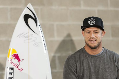 Mick Fanning relaxes during a press conference in Sydney, Australia on July 21st, 2015 // Brett Hemmings / Red Bull Content Pool // P-20150721-00074 // Usage for editorial use only // Please go to www.redbullcontentpool.com for further information. //