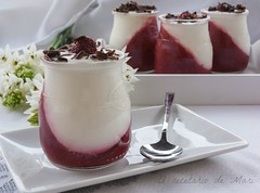 gelatina de frambuesas con crema de yogur 1