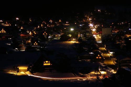 longexposure japan night view gifu shirakawago worldheritage hida shirakawa gassho 28200mm 世界遺産 合掌造 白川郷 茅葺