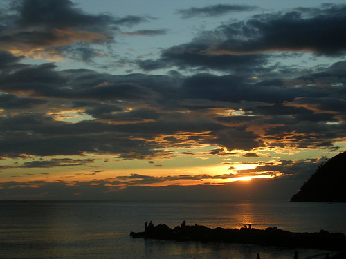 sunset summer sky beach clouds seaside liguria