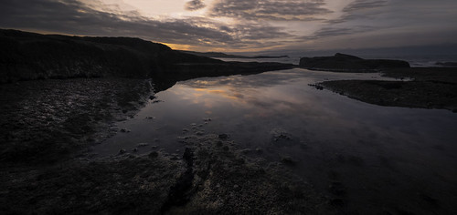 bretagne reflet reflect seascape sunrise couché de soleil armor rochers pentax k50