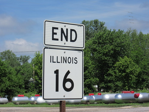 usa sign illinois midwest end roadsign 16 highwaysign stateroute16 stateroutesign endsigns