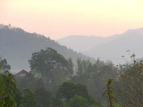 mist sunrise thailand