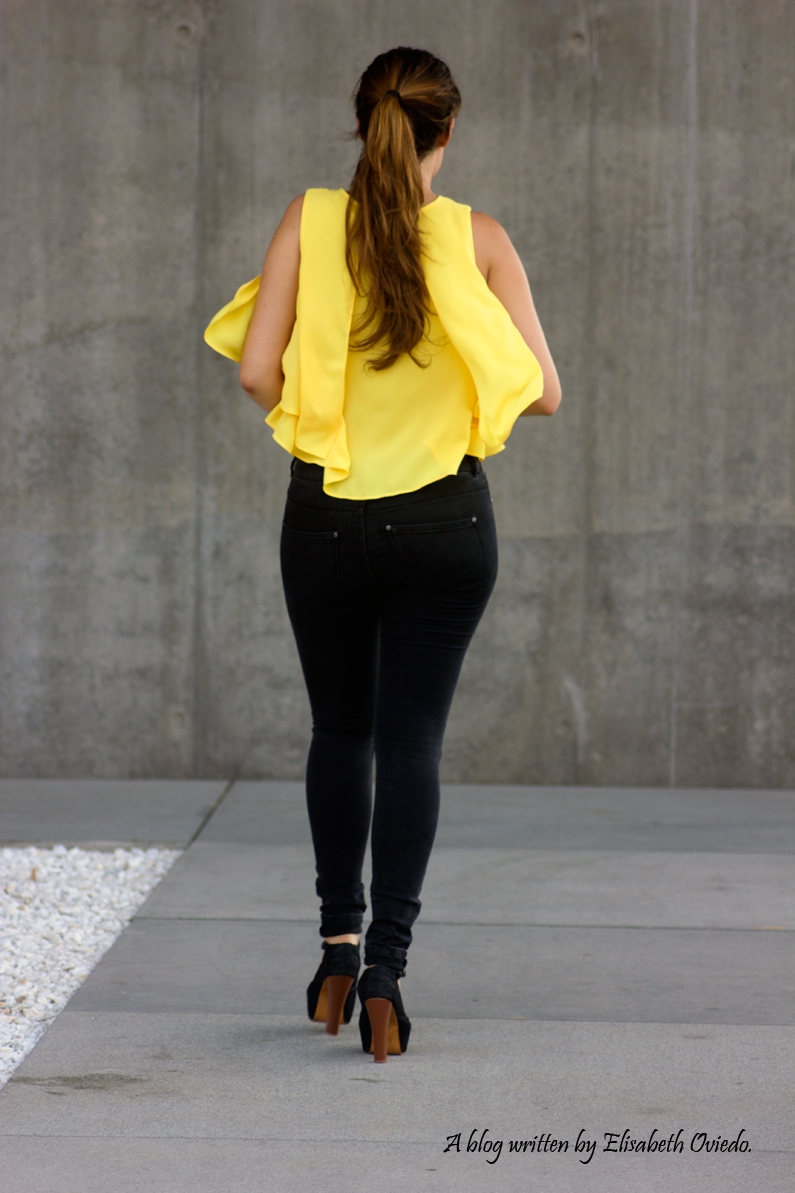 blusa amarilla zara leggings negros heelsandroses (1)