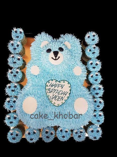 Teddy Bear Cake and CupCakes by Sindhu Saju of Cake_khobar
