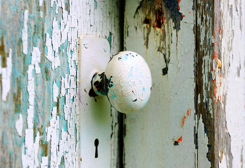 door blue white macro peeling paint textures monday knob