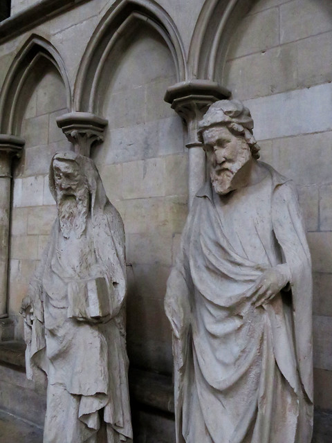 Acid-Eaten Statues in Rouen Cathedral, France