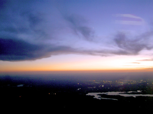 kansas fly flying air airplane jet sky sunset lake water high blue orange farm rociobill samoff