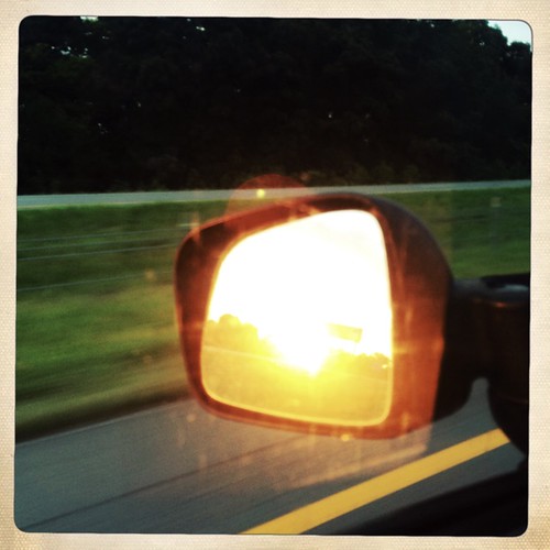 road sunset drive driving indiana rearviewmirror i64 in hipstamatic inas1969film gsquadlens