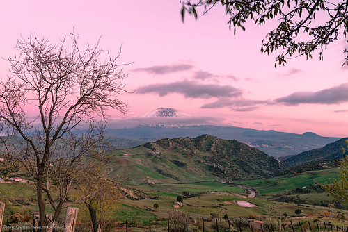 sunset italy mountains landscape volcano it hills sicily etna sicilia nebrodi cesarò