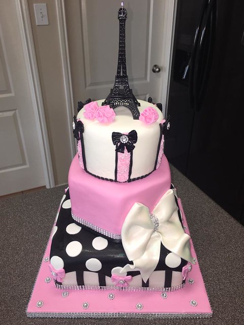 Paris Themed Cake by Clara's Sweet Creations