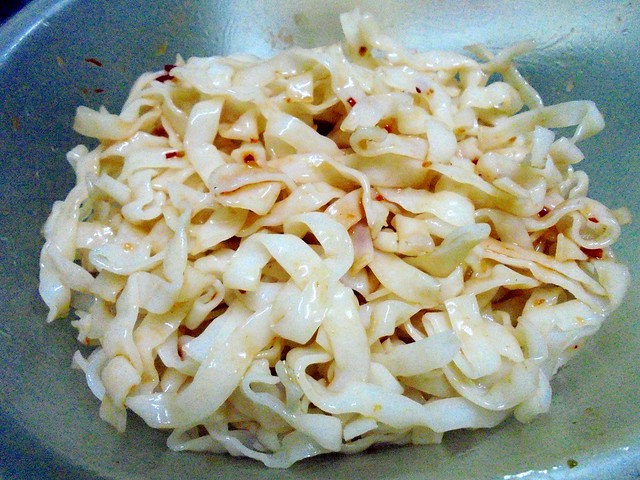 Kway teow with fish sauce and chili sauce