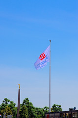 Flag and Statue