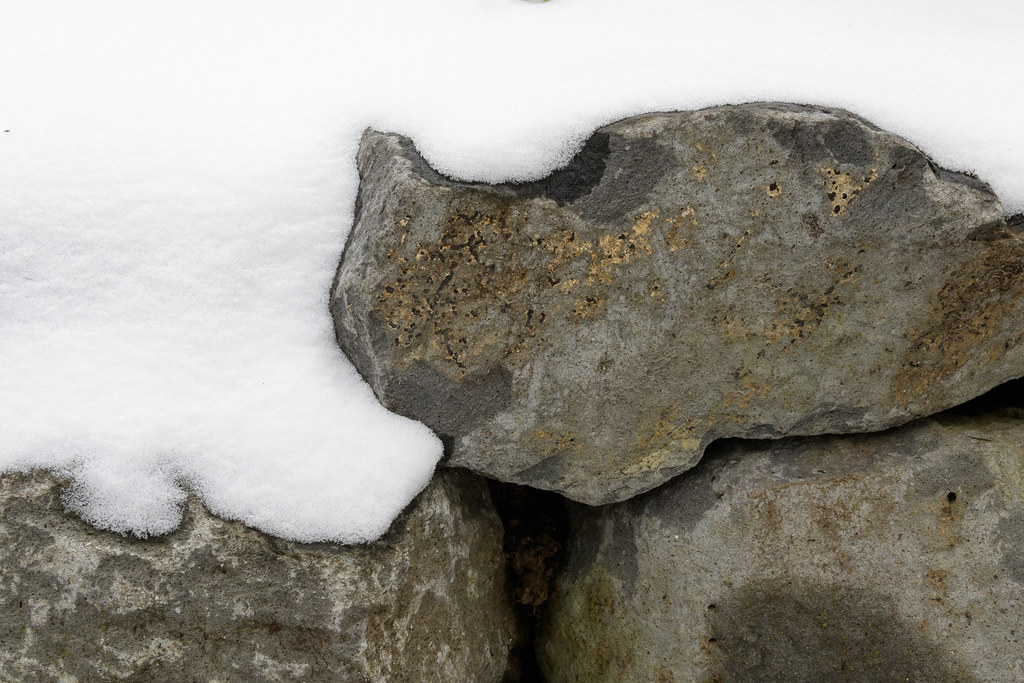 Snow-covered rocks