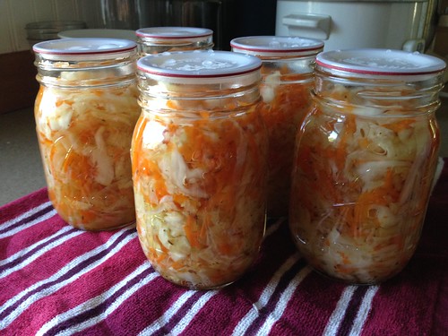 Pickled cabbage and carrot slaw