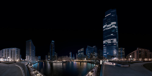 night sky skyline chicago sony a6500 ilce 6500 emount 12mm f28 alpha river walk riverwalk panorama kolor pano panoramic autopanopro autopano giga pixel adobe creative cloud zeiss touit carl landscape city scape cityscape nightscape architexture buildings waterfront water front ultra wide lens merchandise mart architecture miniature