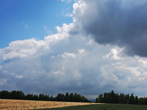 sky field clouds forest germany bavaria niederbayern gewitterwolken