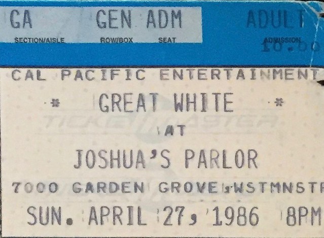 1986 Concert Stubs
