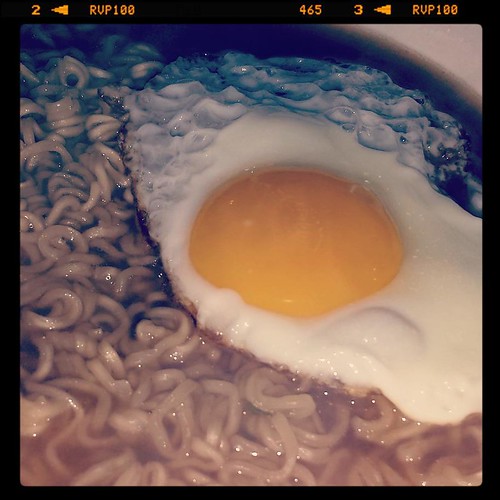 Ramen with an egg. Yummy...and now I will drink 4 gallons of water. #ramen #yum #salty