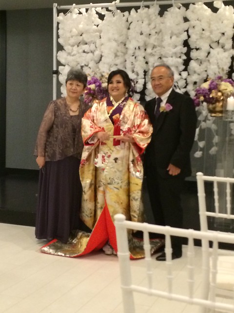 The bride with her proud parents