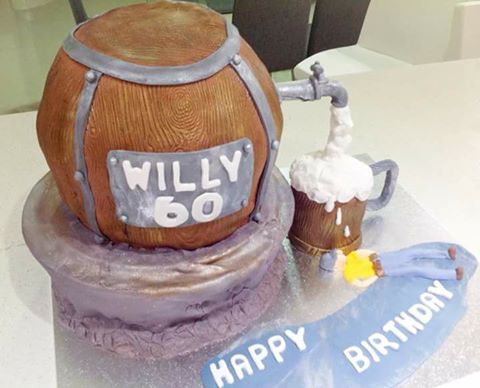 Beer Barrel with Mug Birthday Cake by Dada Espia-Villanueva‎