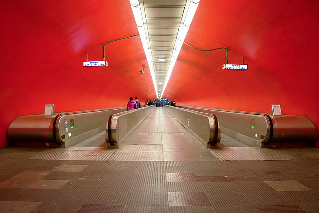 The subway corridors near Opera