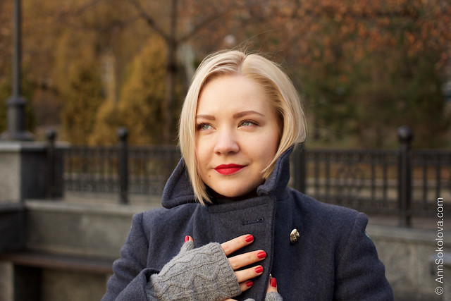 Beauty blogger Ann Sokolova winter митенки