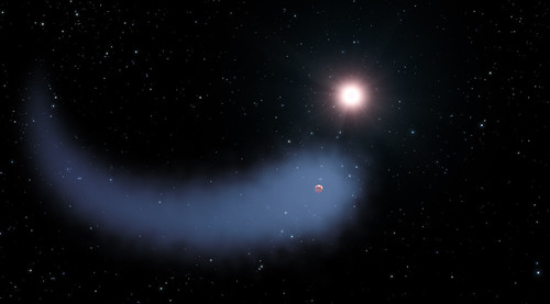 Hubble Sees a “Behemoth” Bleeding Atmosphere Around a Warm Exoplanet