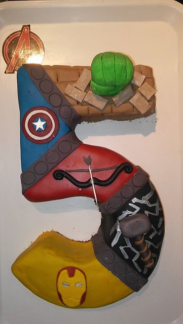 Avengers' Themed Number Cake by Sugar Swirl