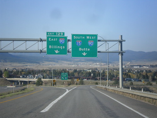 sign montana butte intersection i90 overhead i15 biggreensign freewayjunction