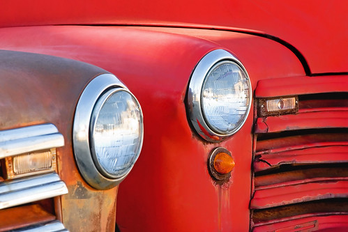 auto old light red sky color colour classic lamp beautiful wisconsin truck vintage landscape outdoors design rust automobile antique fineart machine pickup front grill dent vision chevy vehicle headlight grille wi stockphoto artistry 3100 stockphotography royaltyfree greencounty rightsmanaged