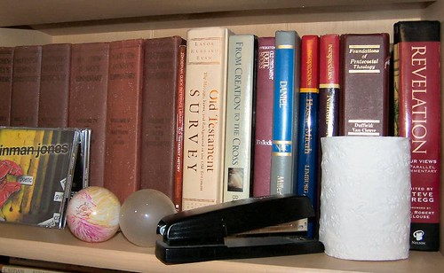 books shelves commentaries