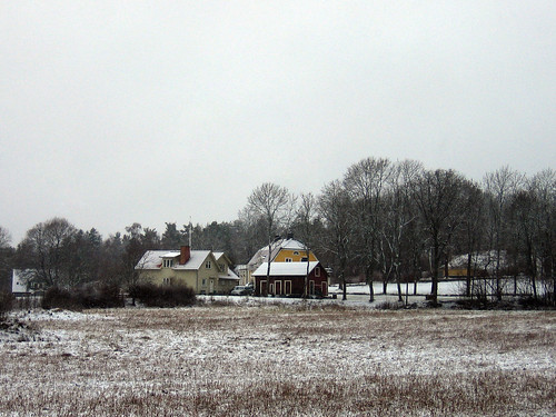 houses winter snow canon landscape view sweden tungelsta haninge