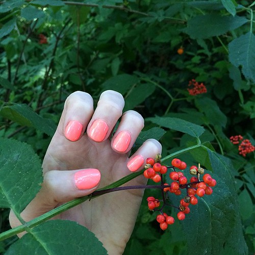 Current shellac: neon coral